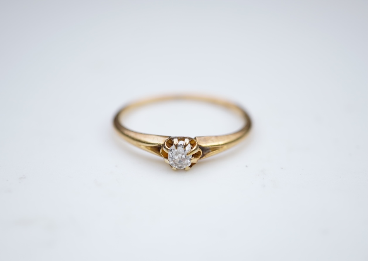 A small gold and diamond ring, 19th century